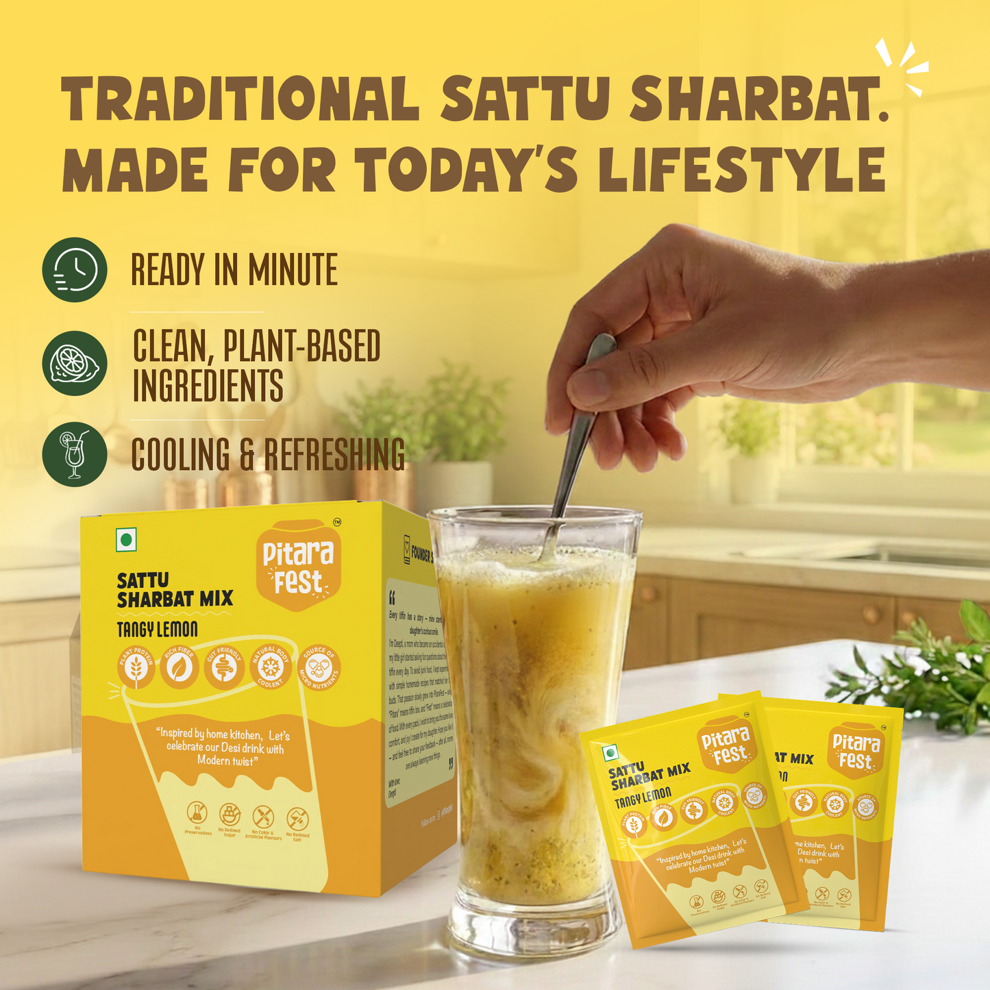 Sattu Sharbat Mix | Tangy Lemon