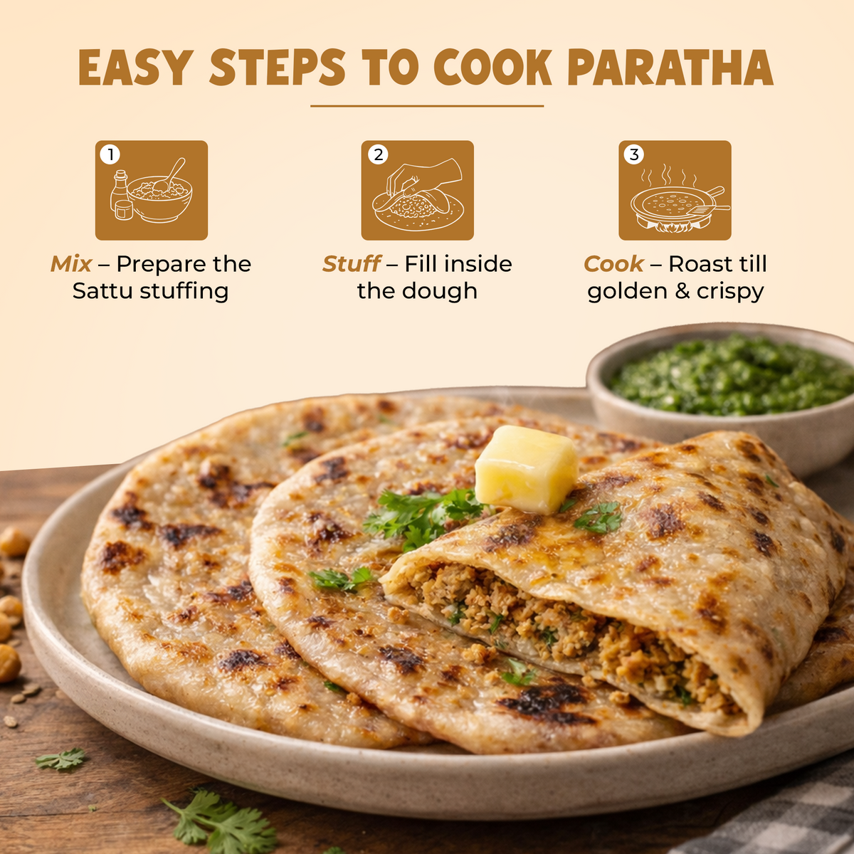 Sattu Stuffing Mix (Paratha & Litti)