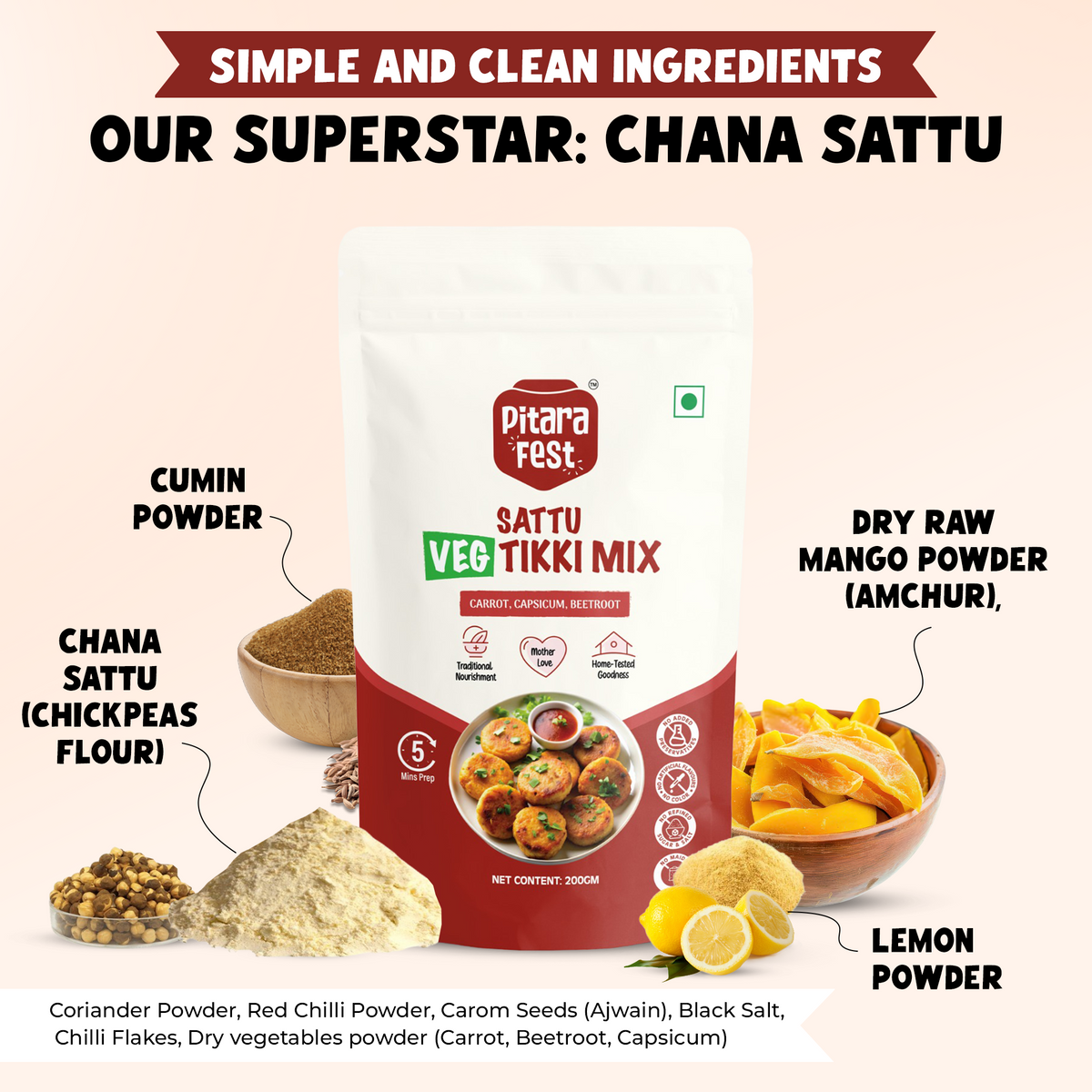 Sattu Veg Tikki Mix