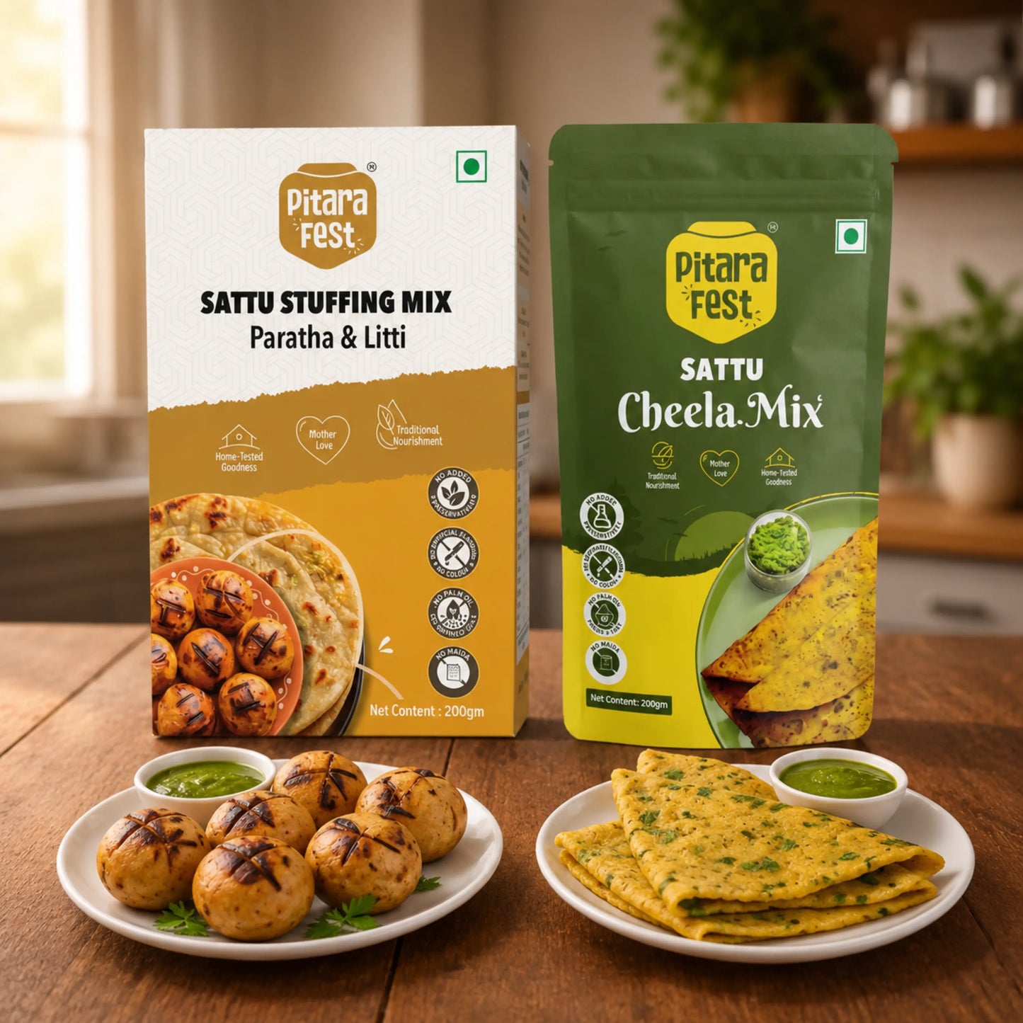 Smart Combo - Sattu Stuffing Mix 200gm & Sattu Cheela Mix 200gm