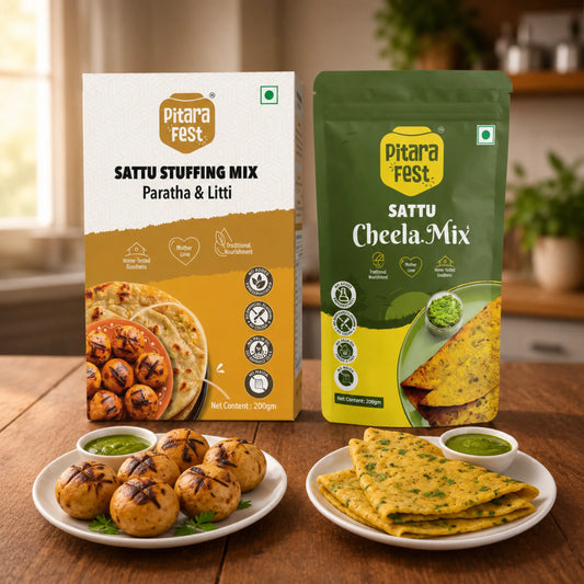 Smart Combo - Sattu Stuffing Mix 200gm & Sattu Cheela Mix 200gm