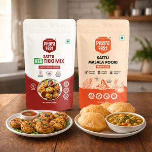 Happy Bundle - Sattu Veg Tikki Mix 200gm & Sattu Masala Poori Mix 250gm