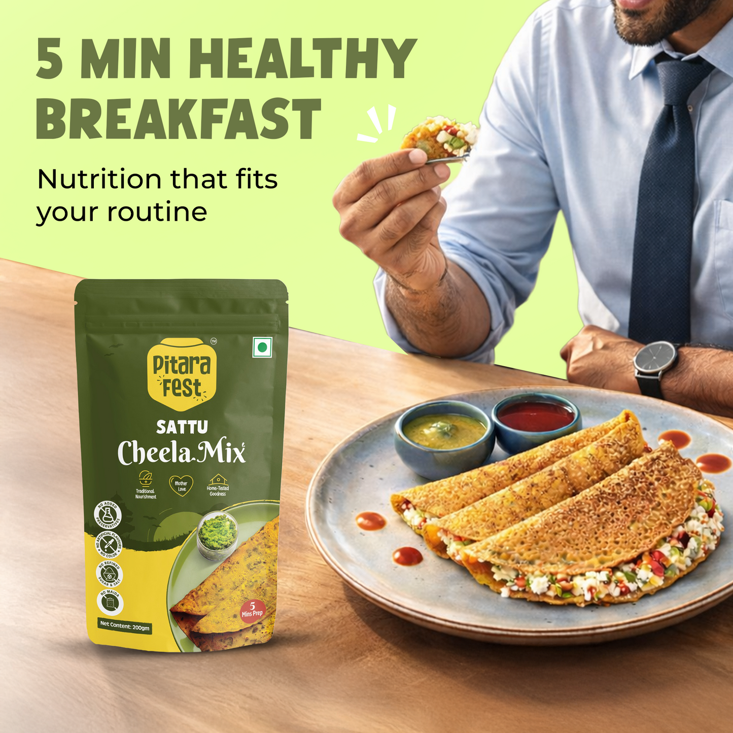 Value Treat - Sattu Cheela Mix 200gm & Sattu Masala Chapati Mix 250gm