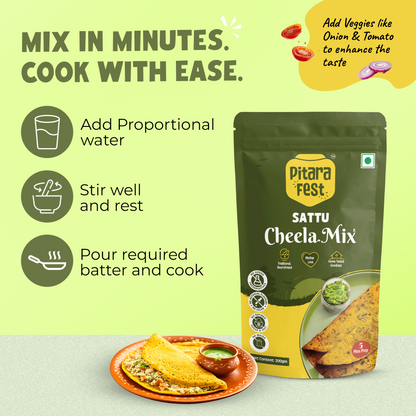 Value Treat - Sattu Cheela Mix 200gm & Sattu Masala Chapati Mix 250gm