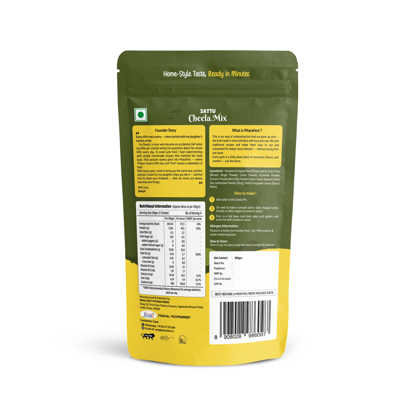 Smart Combo - Sattu Stuffing Mix 200gm & Sattu Cheela Mix 200gm