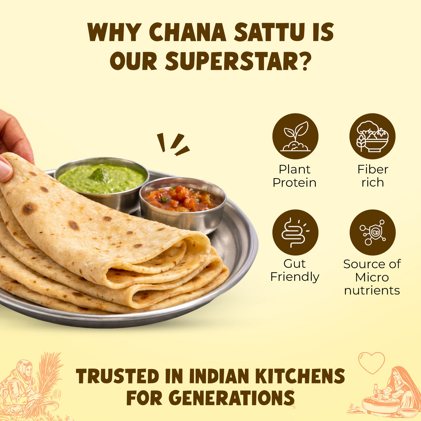 Meal Combo - Sattu Stuffing Mix 200gm & Sattu Masala Chapati Mix 250gm