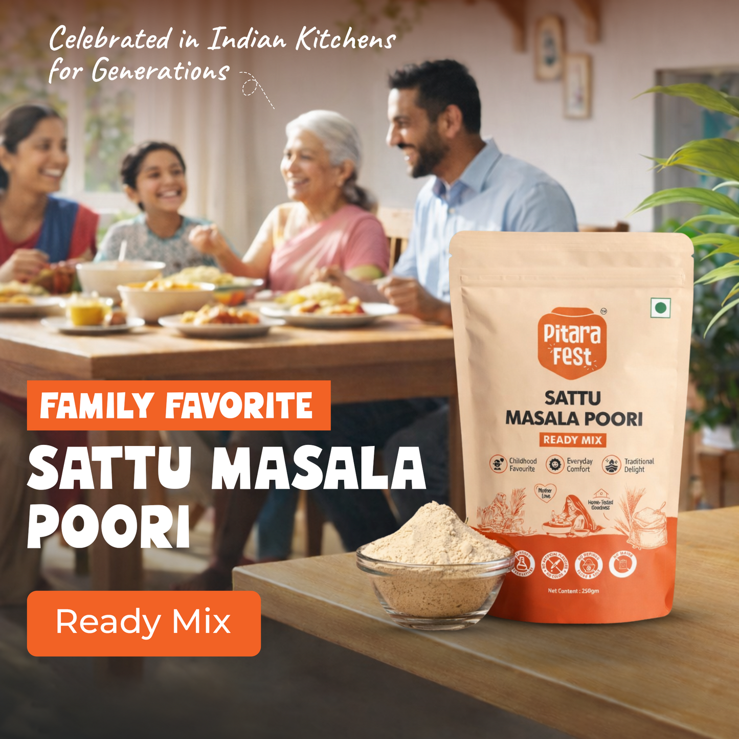 Tasty Jodi - Sattu Stuffing Mix 200gm & Sattu Masala Poori Mix 250gm