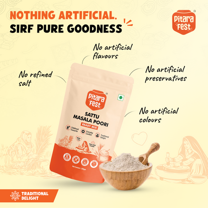 Desi Jodi - Sattu Masala Poori Mix 250gm & Sattu Masala Chapati Mix 250gm