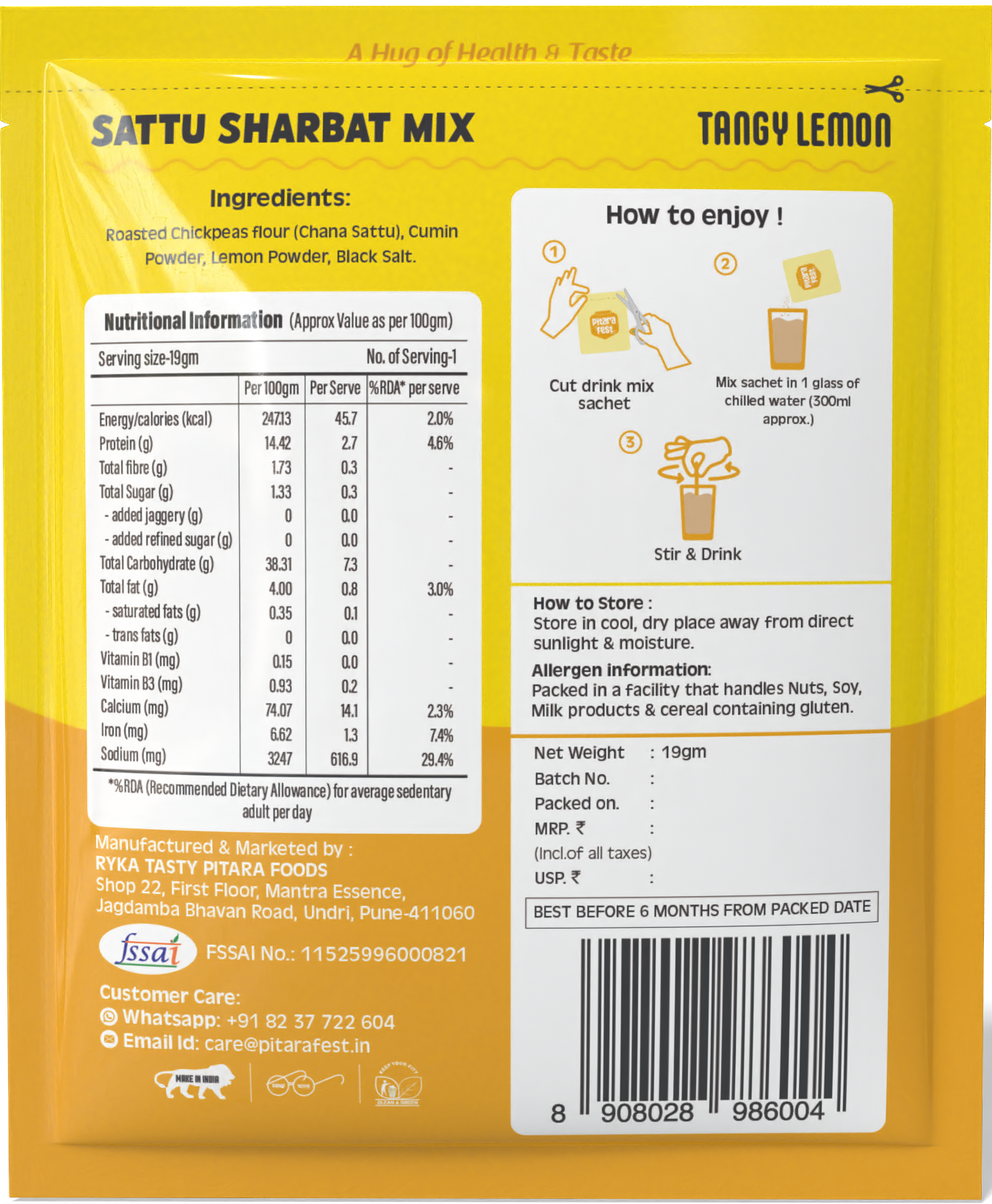 Sattu Sharbat Mix | Tangy Lemon