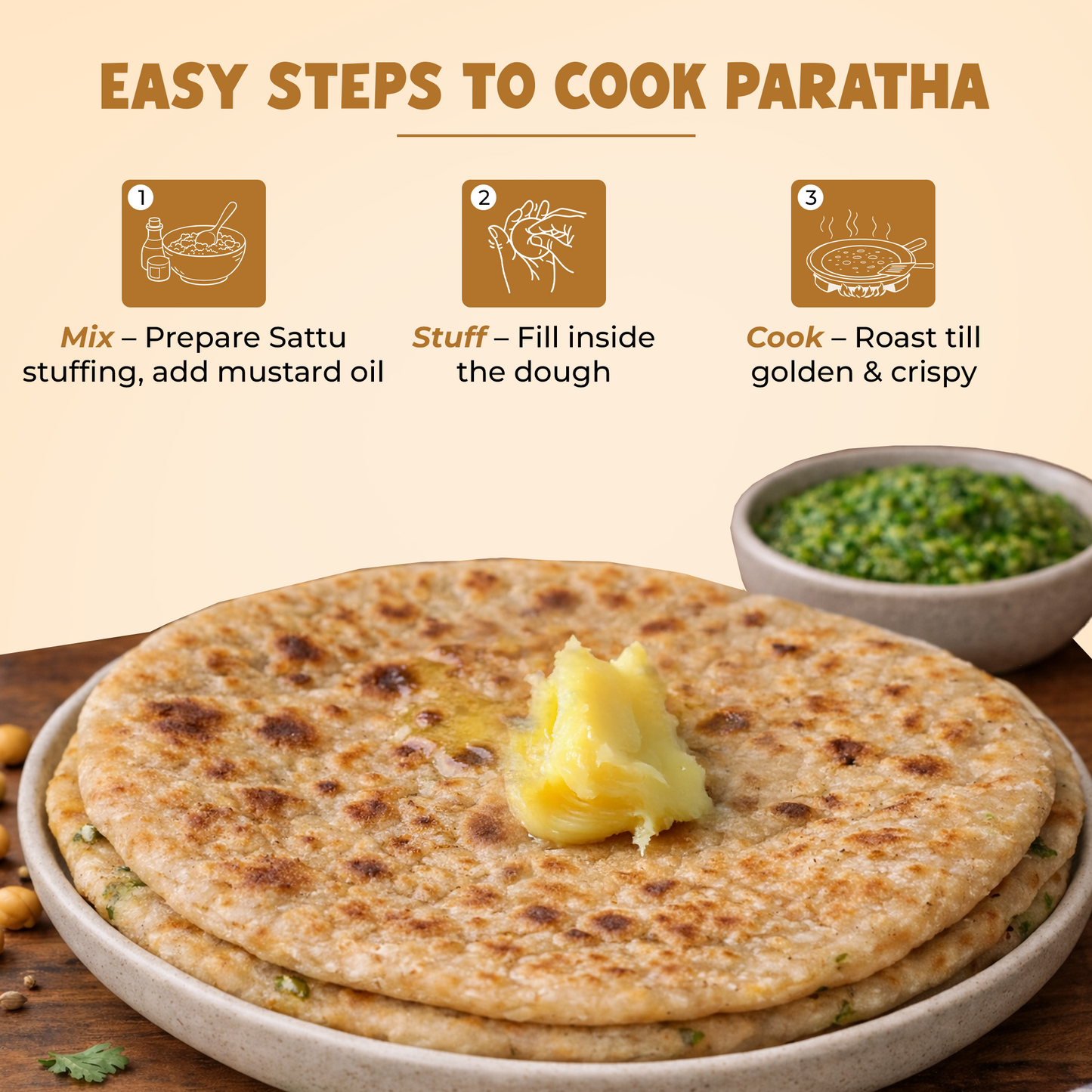 Smart Combo - Sattu Stuffing Mix 200gm & Sattu Cheela Mix 200gm