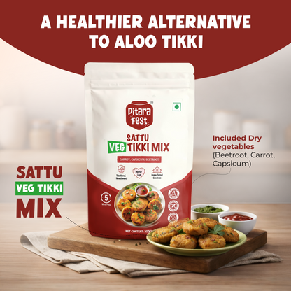 Happy Bundle - Sattu Veg Tikki Mix 200gm & Sattu Masala Poori Mix 250gm