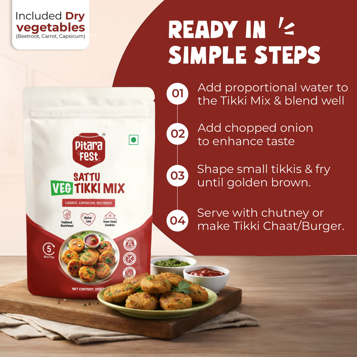 Sattu Veg Tikki Mix