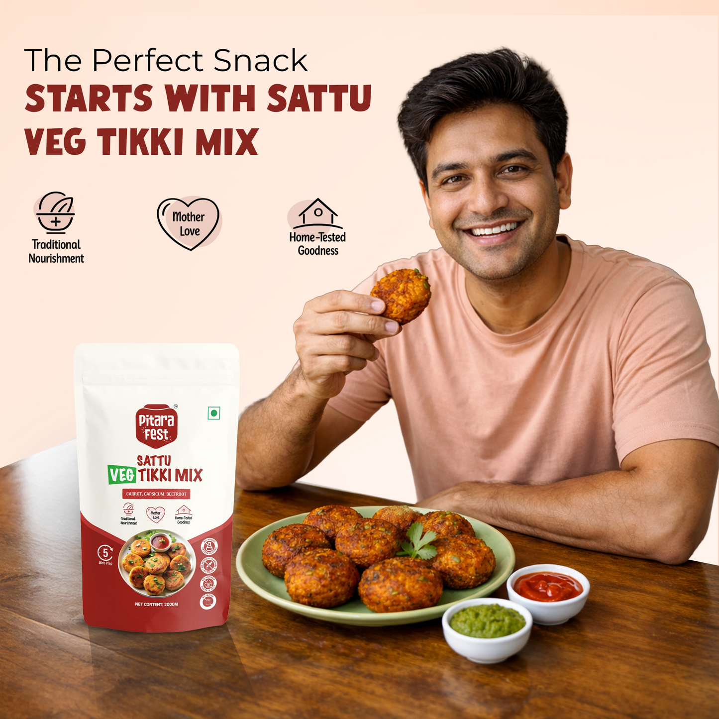 Happy Bundle - Sattu Veg Tikki Mix 200gm & Sattu Masala Poori Mix 250gm